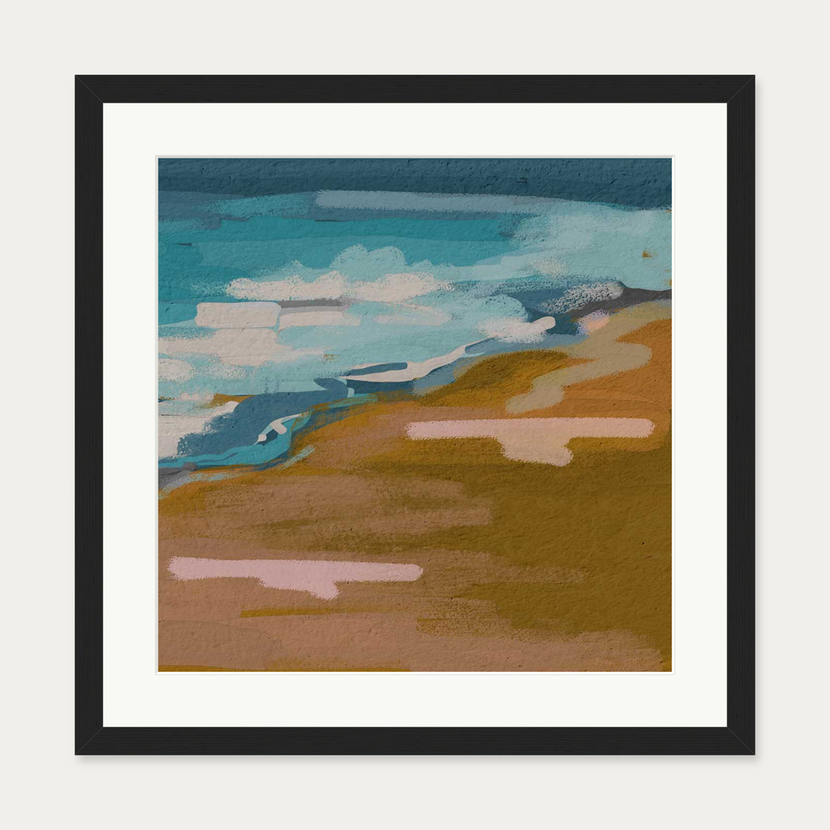 Abstract Breeze I Art Print — 50 x 50 cm — Black Frame