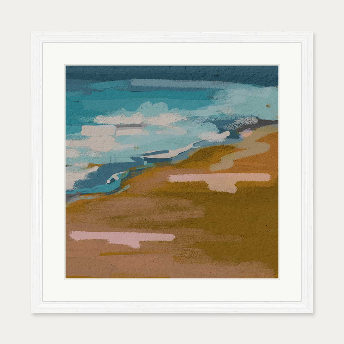 Abstract Breeze I Art Print — 50 x 50 cm — White Frame