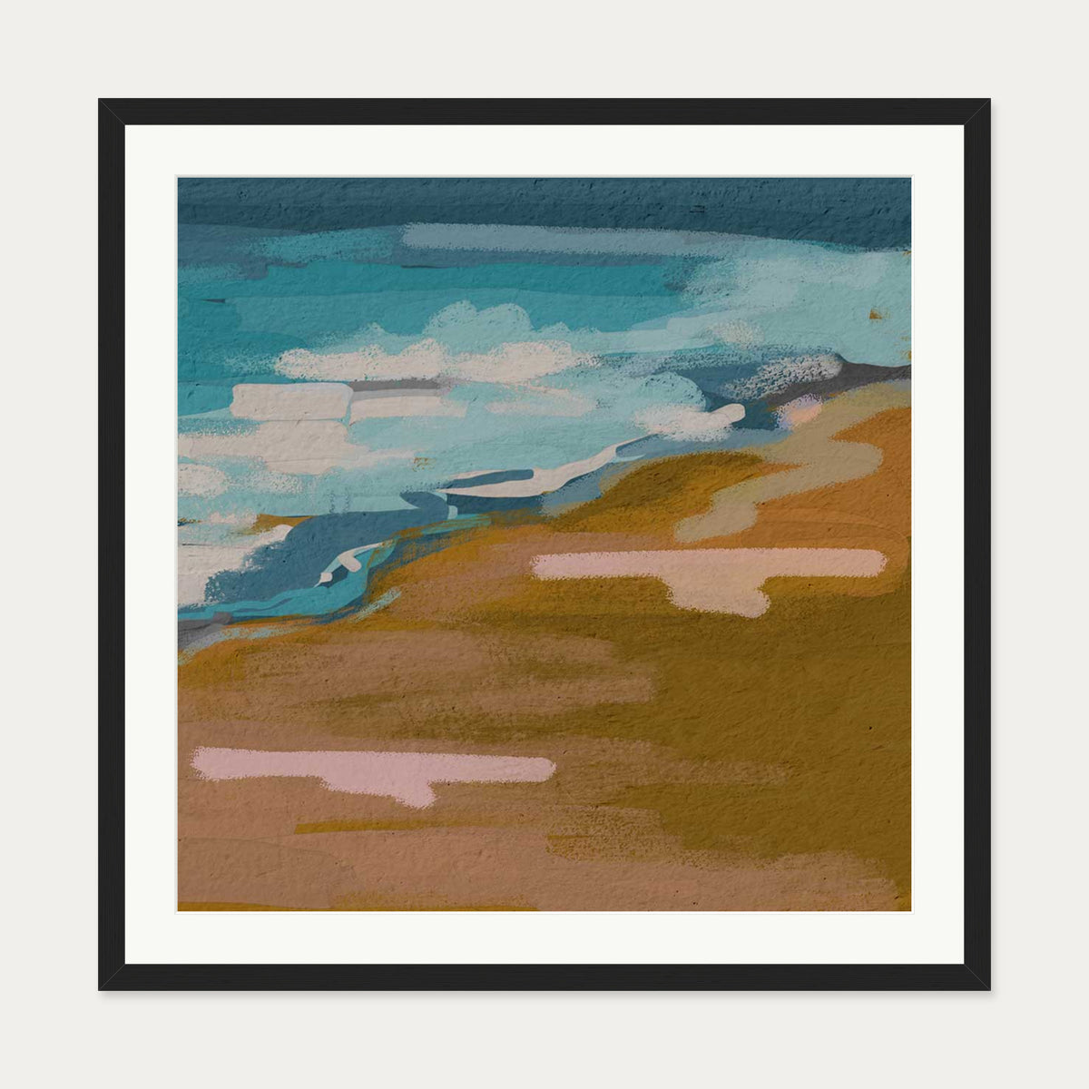 Abstract Breeze I Art Print — 70 x 70 cm — Black Frame