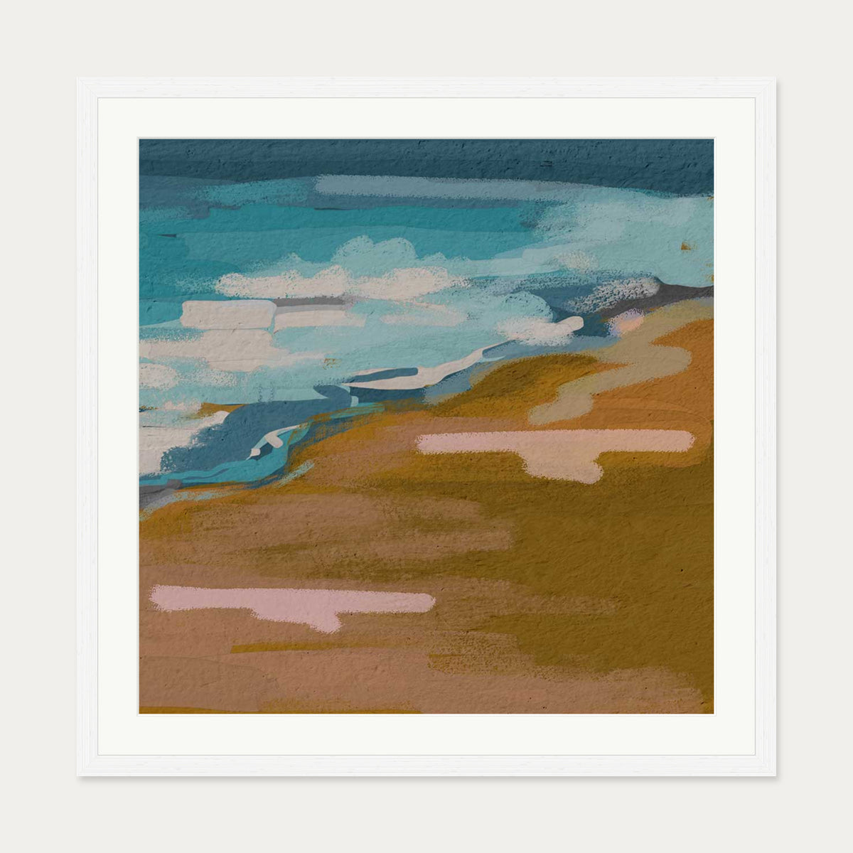 Abstract Breeze I Art Print — 70 x 70 cm — White Frame