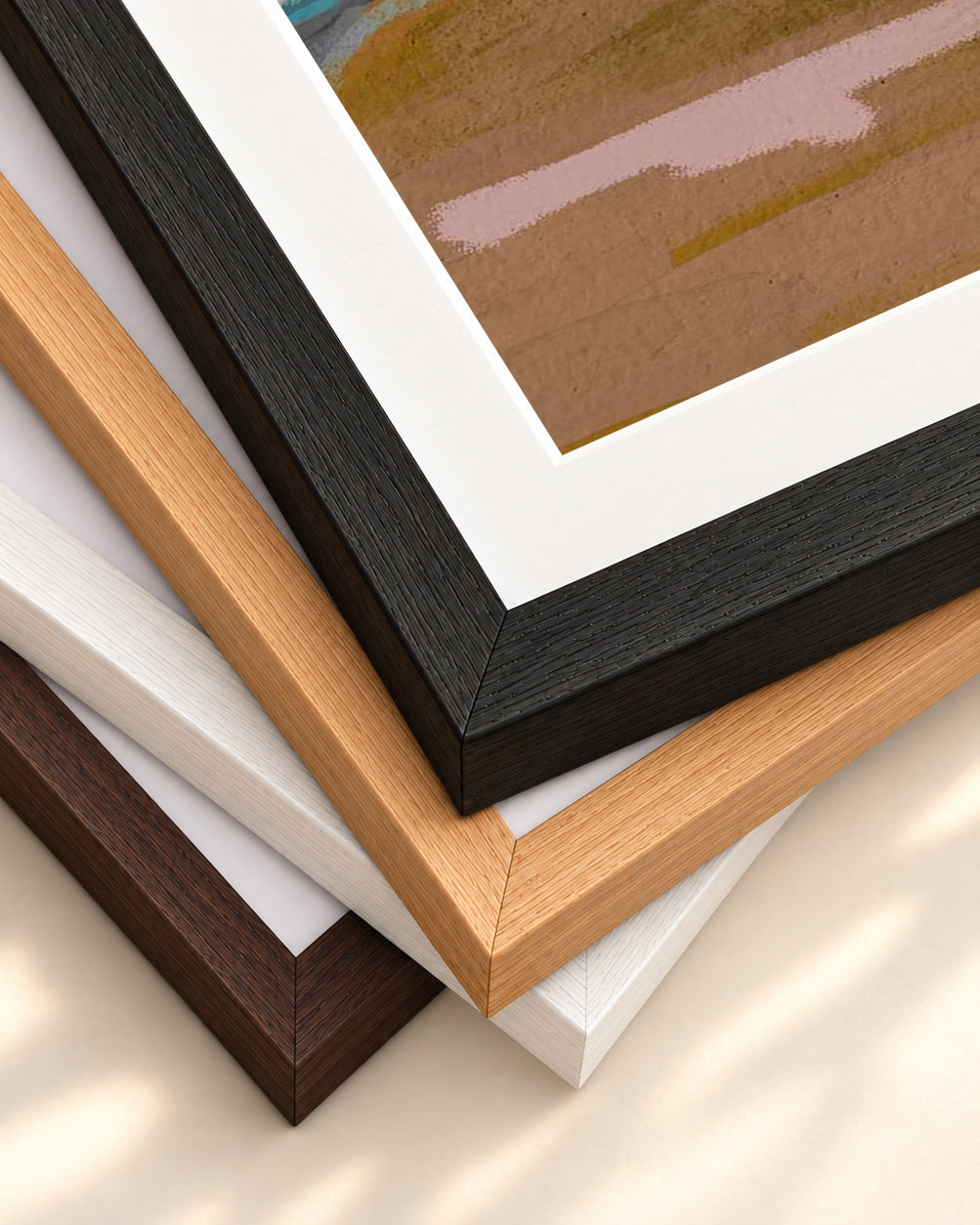 Abstract Breeze I Art Print — framed print corner with 5 cm mount and bevel