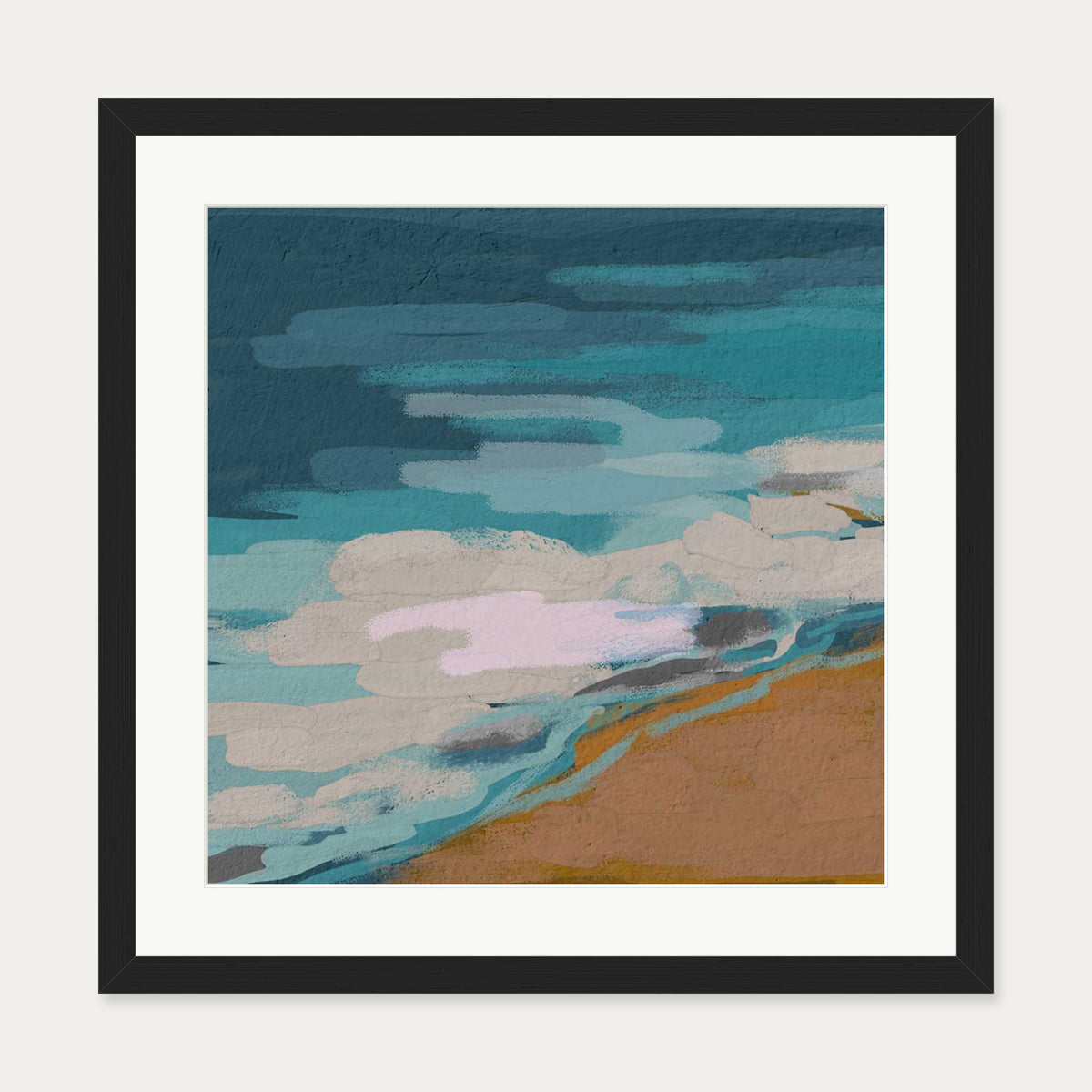 Abstract Breeze II Art Print — 50 x 50 cm — Black Frame