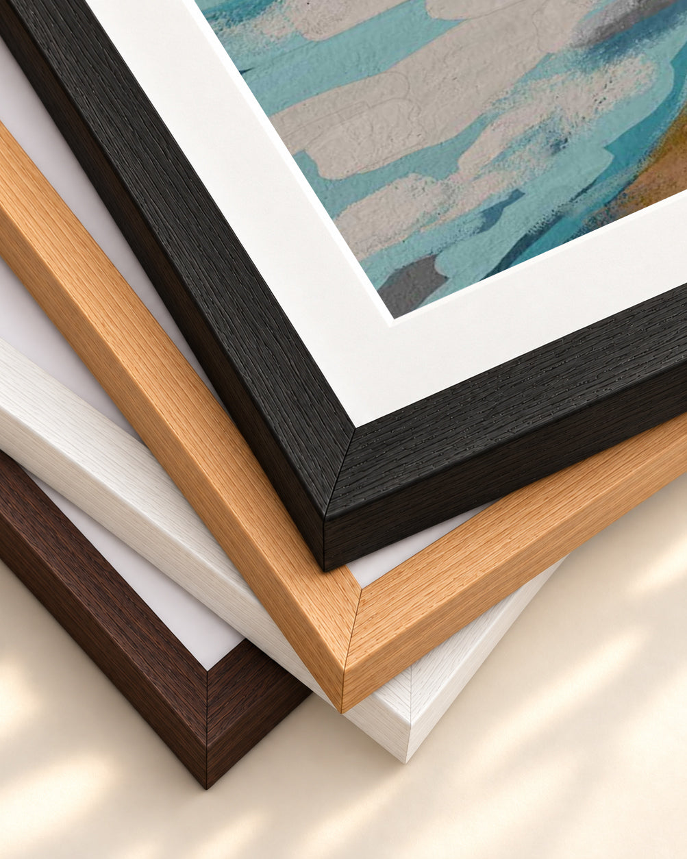 Abstract Breeze II Art Print — framed print corner with 5 cm mount and bevel
