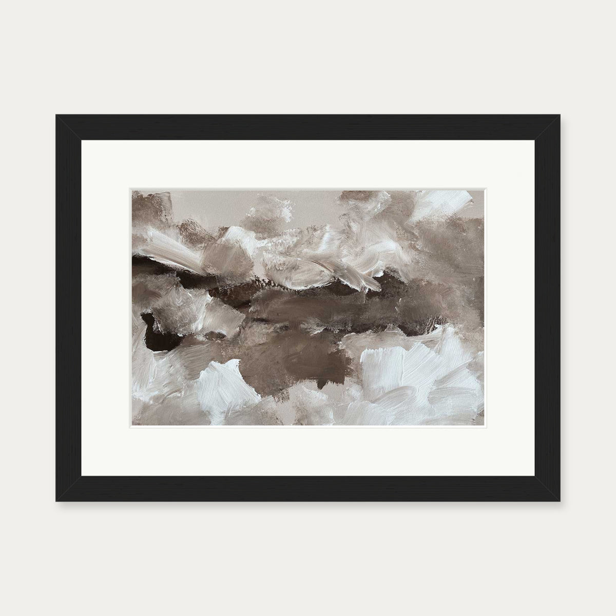 Abstract Brown Tones Art Print — 30 x 40 cm — Black Frame