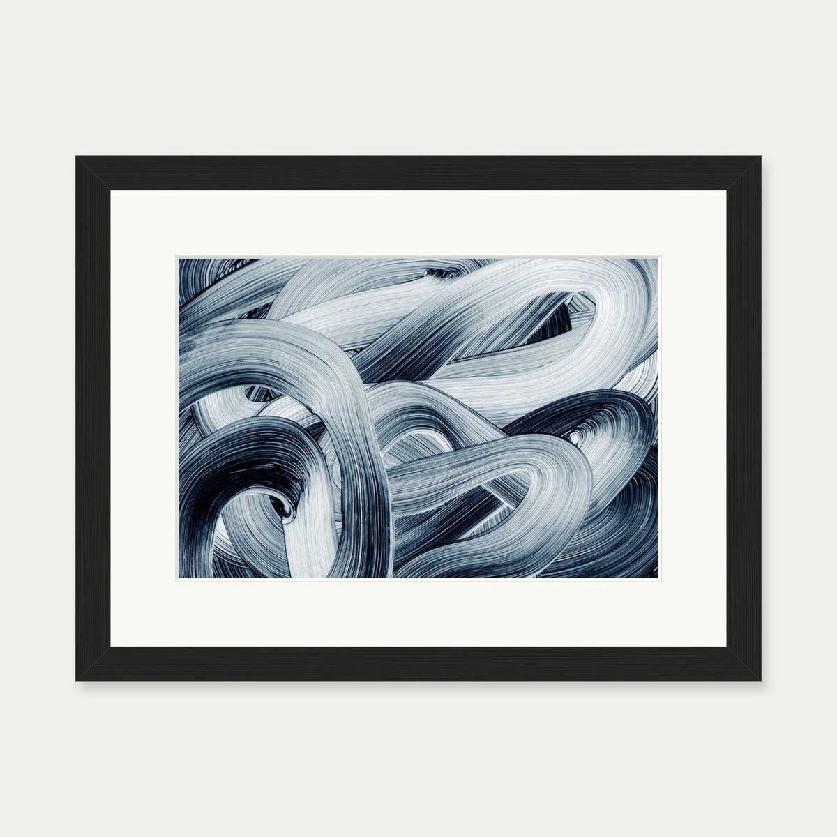 Abstract Brushstrokes II Art Print — 30 x 40 cm — Black Frame