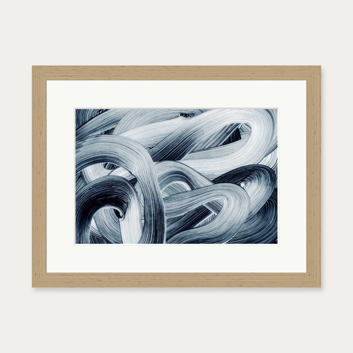 Abstract Brushstrokes II Art Print — 30 x 40 cm — Oak Frame