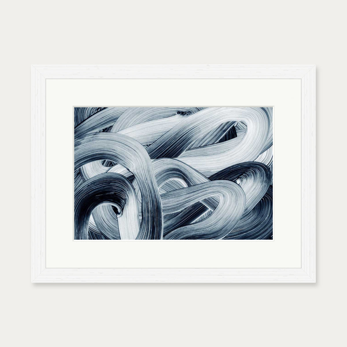 Abstract Brushstrokes II Art Print — 30 x 40 cm — White Frame