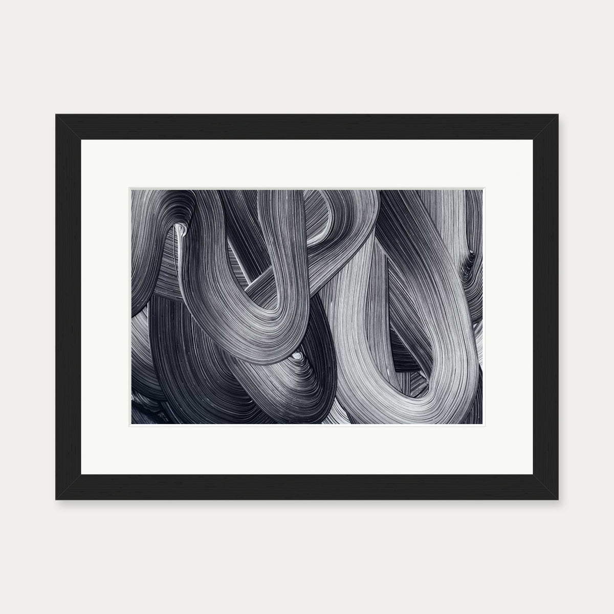 Abstract Brushstrokes III Art Print — 30 x 40 cm — Black Frame