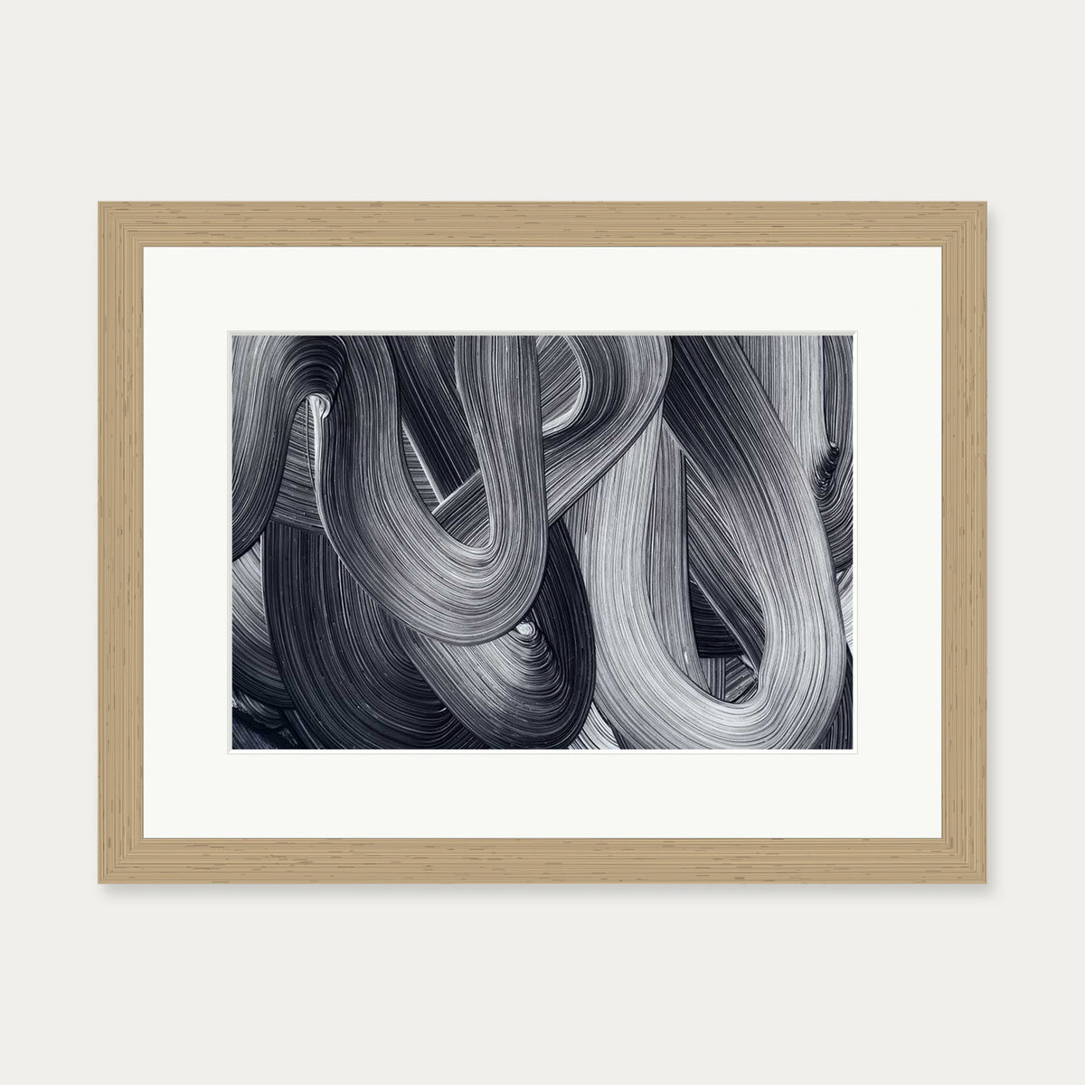 Abstract Brushstrokes III Art Print — 30 x 40 cm — Oak Frame