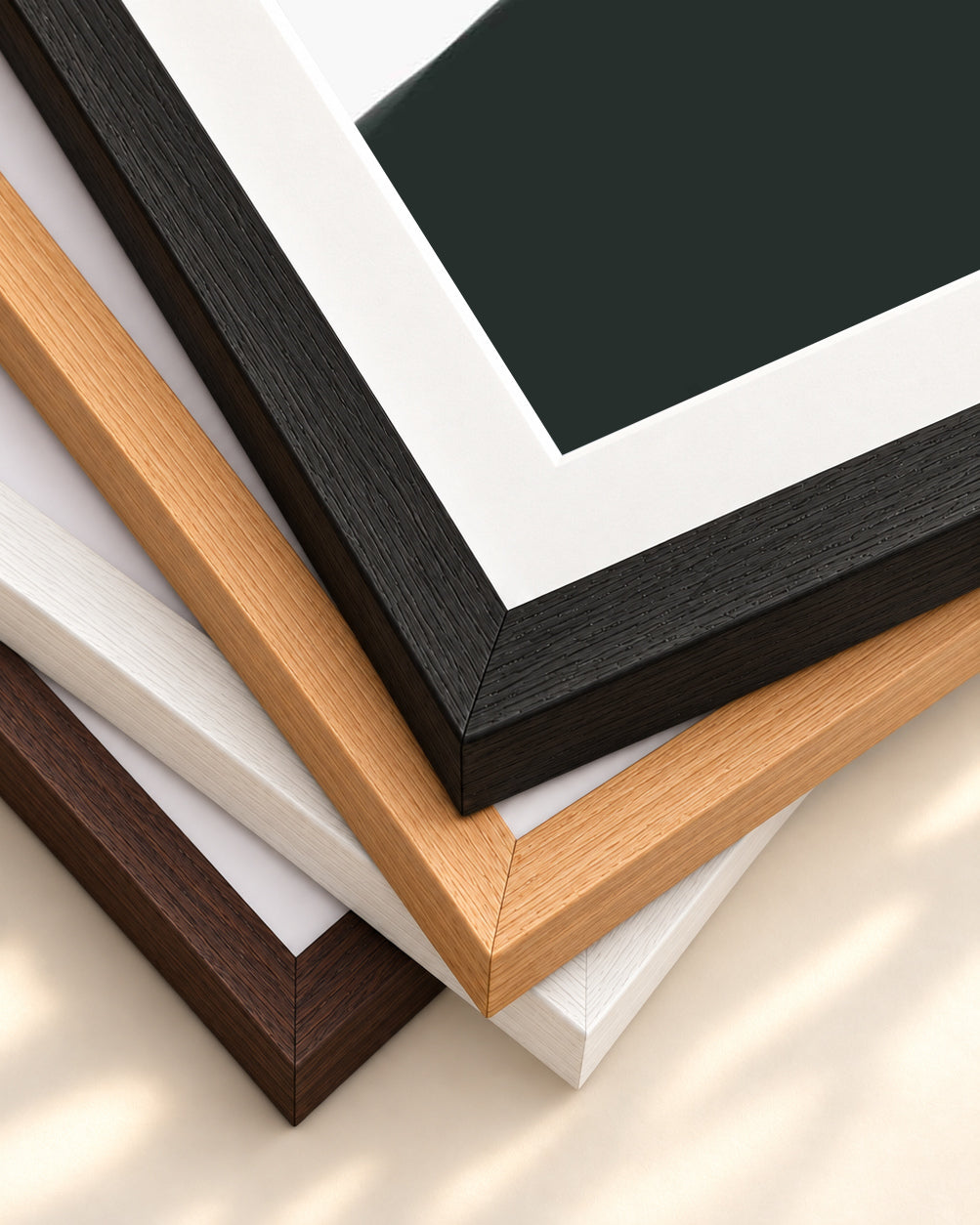 Abstract Circles 2 Art Print — framed print corner with 5 cm mount and bevel