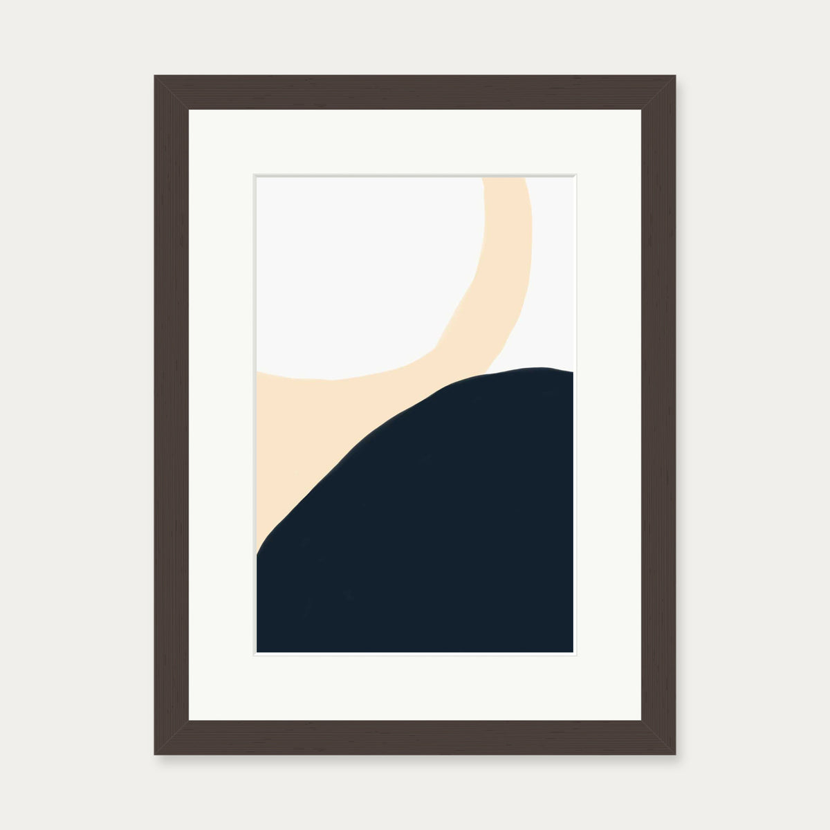 Abstract Circles Art Print — 30 x 40 cm — Brown Frame