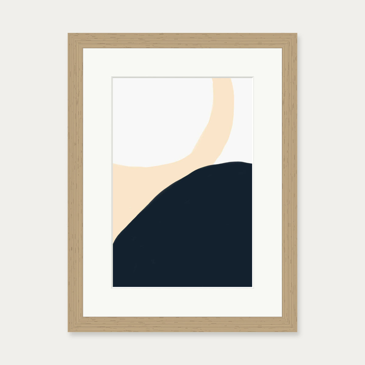 Abstract Circles Art Print — 30 x 40 cm — Oak Frame