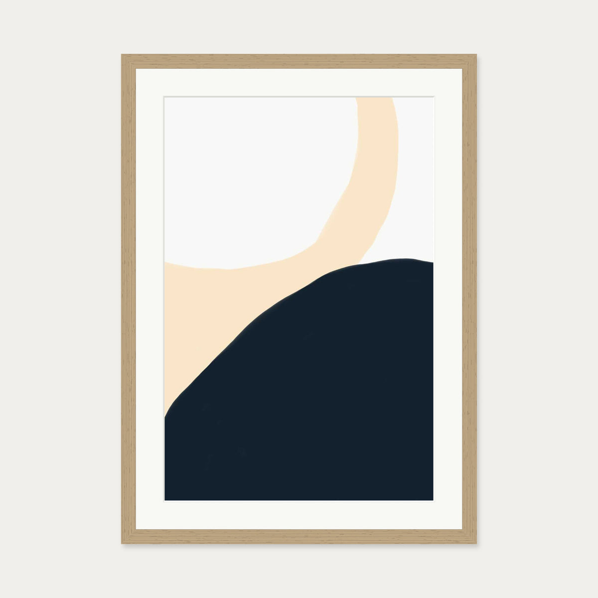 Abstract Circles Art Print — 50 x 70 cm — Oak Frame