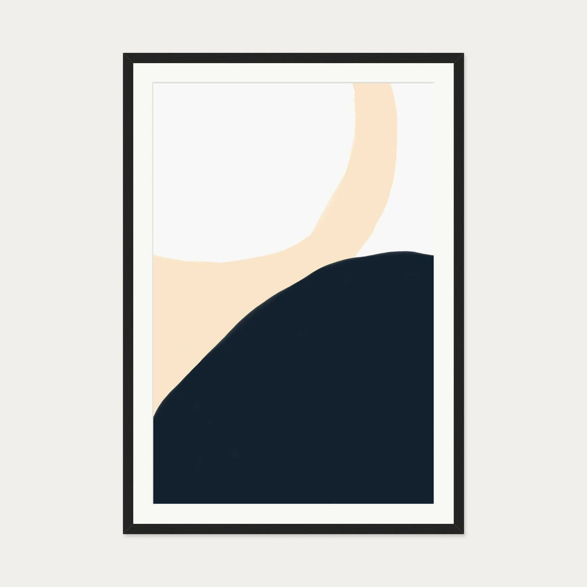 Abstract Circles Art Print — 70 x 100 cm — Black Frame