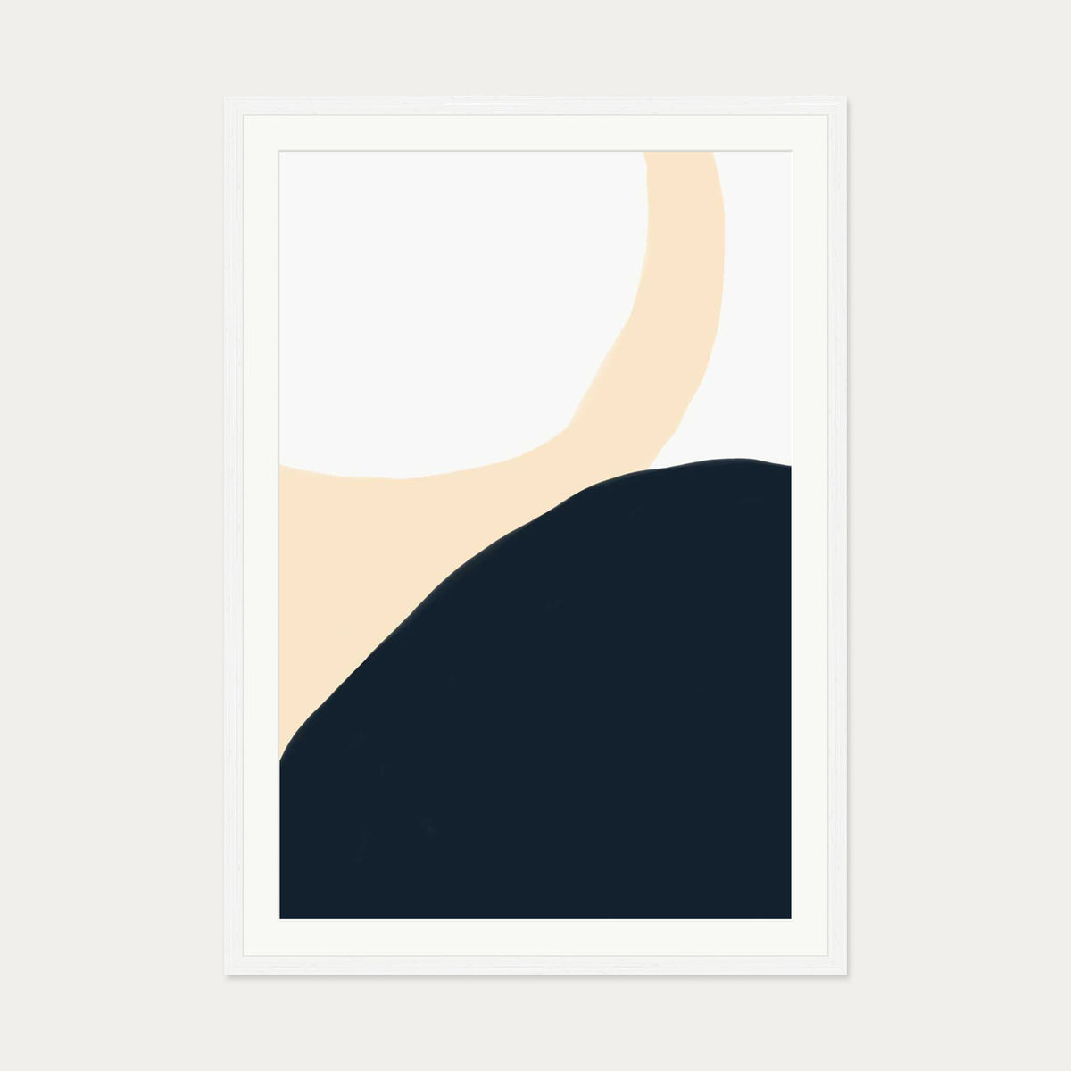 Abstract Circles Art Print — 70 x 100 cm — White Frame