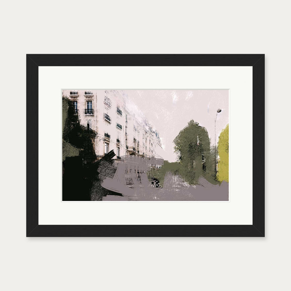 Abstract City Art Print — 30 x 40 cm — Black Frame