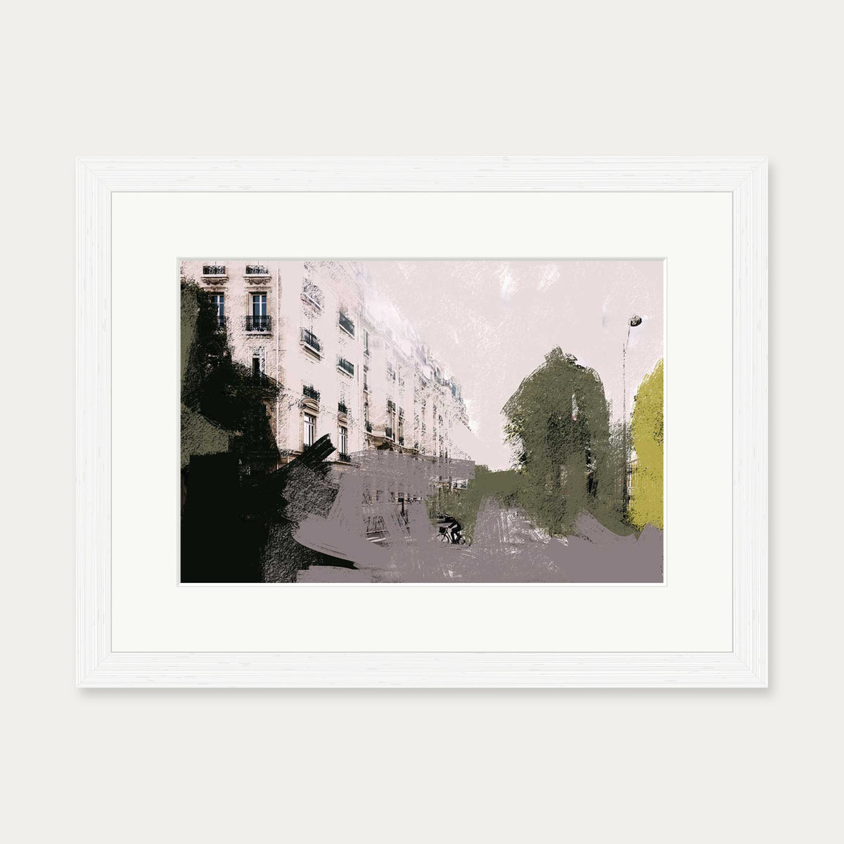 Abstract City Art Print — 30 x 40 cm — White Frame