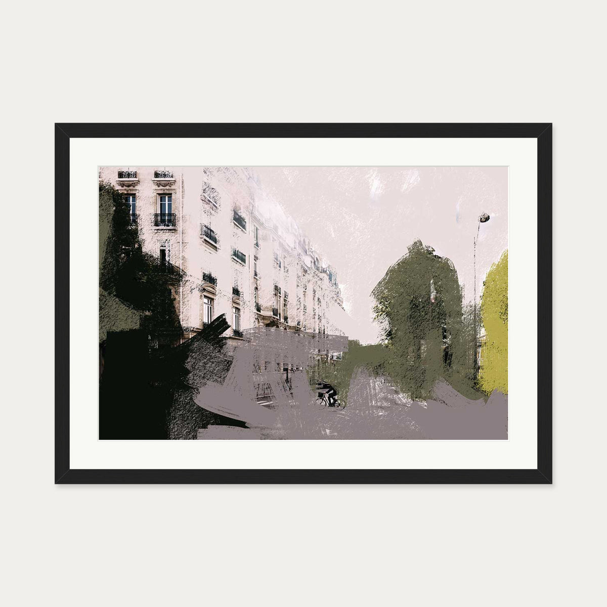 Abstract City Art Print — 50 x 70 cm — Black Frame