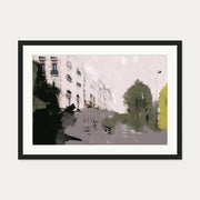 Abstract City Art Print — 50 x 70 cm — Black Frame