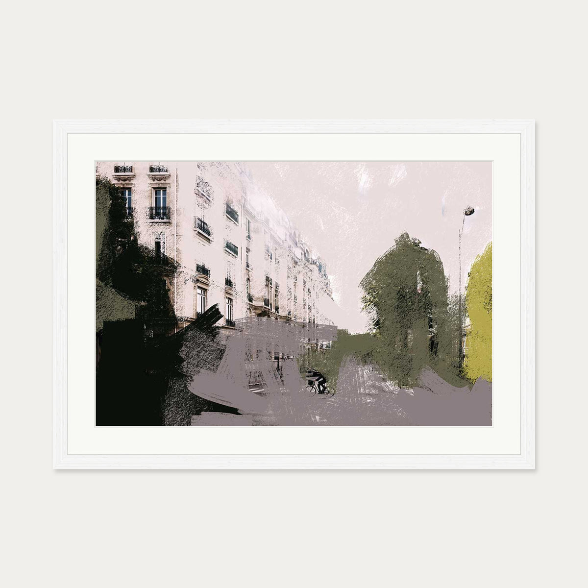 Abstract City Art Print — 50 x 70 cm — White Frame