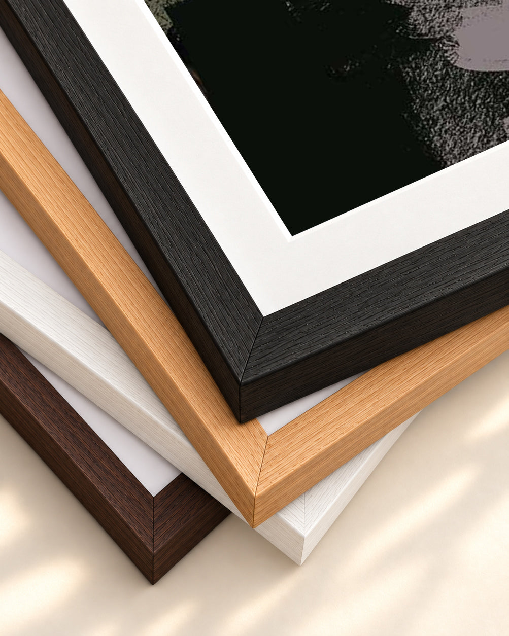 Abstract City Art Print — framed print corner with 5 cm mount and bevel