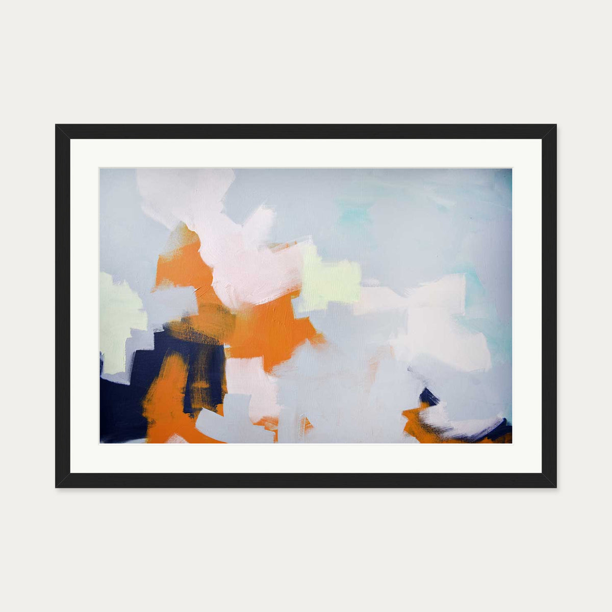 Abstract Clouds Art Print — 50 x 70 cm — Black Frame