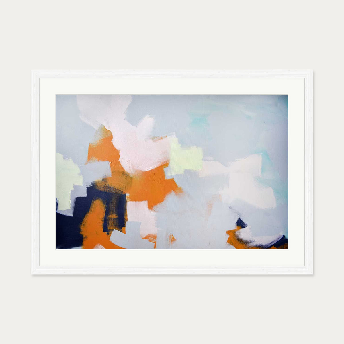 Abstract Clouds Art Print — 50 x 70 cm — White Frame