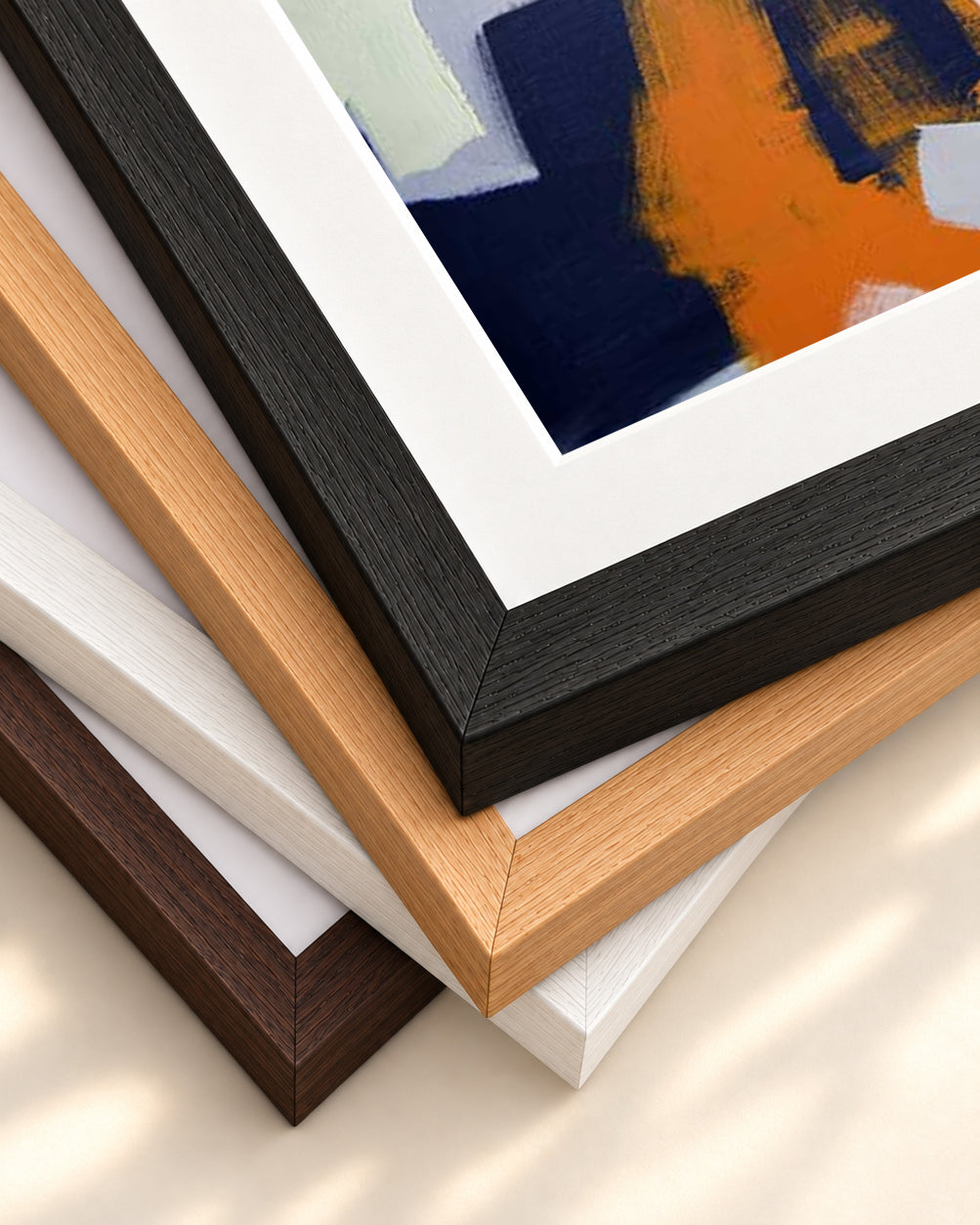 Abstract Clouds Art Print — framed print corner with 5 cm mount and bevel