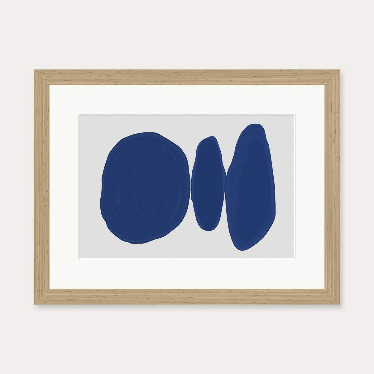 Abstract Cobalt Art Print — 30 x 40 cm — Oak Frame