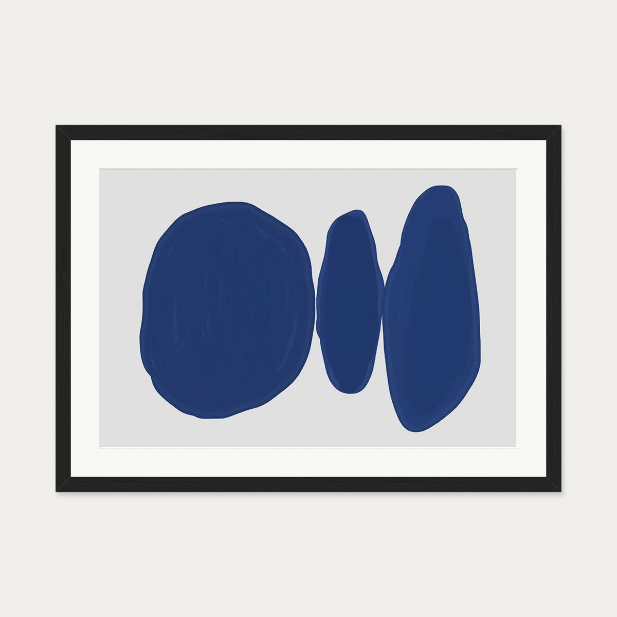 Abstract Cobalt Art Print — 50 x 70 cm — Black Frame