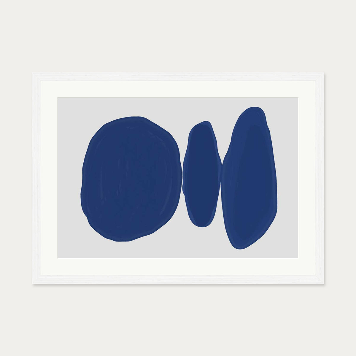 Abstract Cobalt Art Print — 50 x 70 cm — White Frame