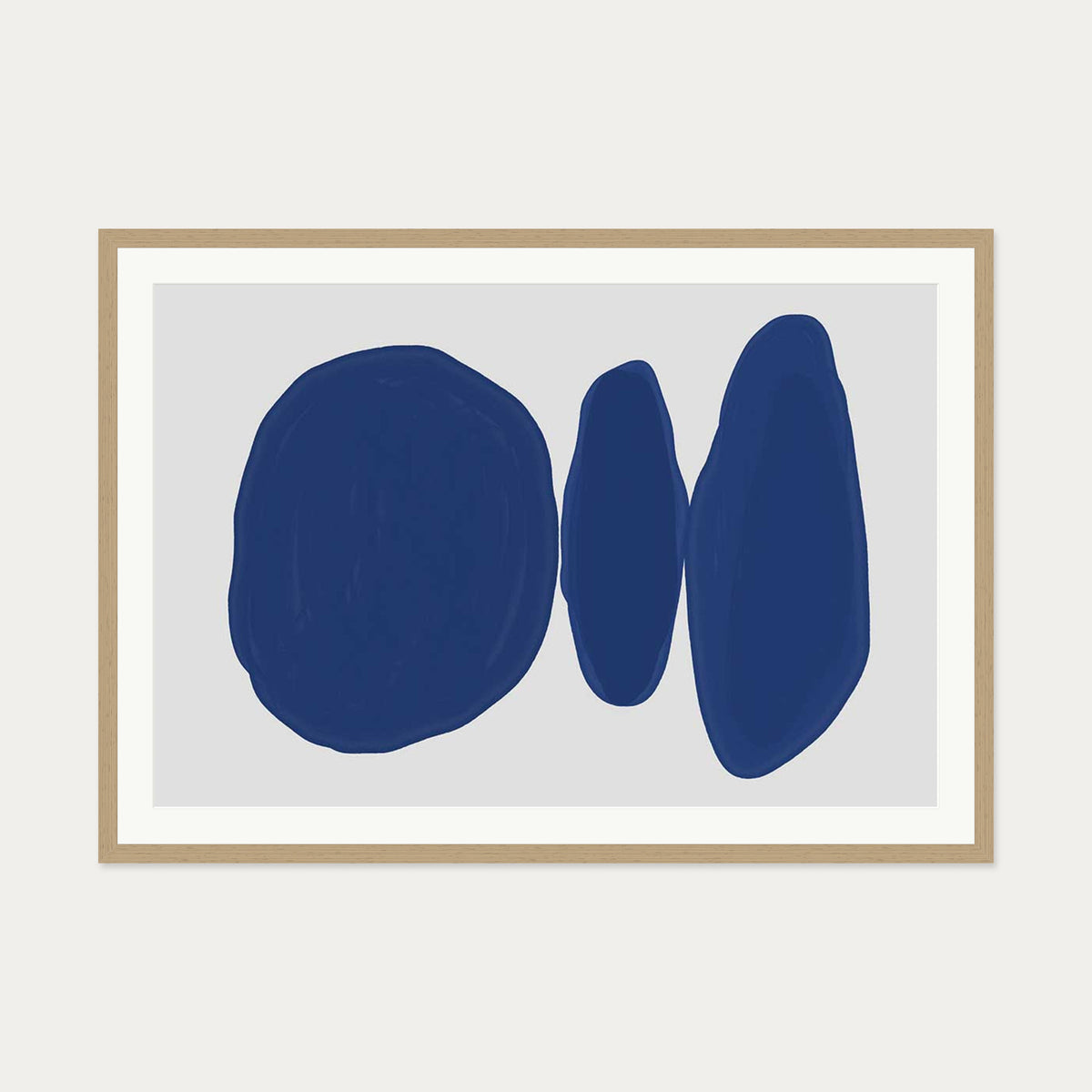 Abstract Cobalt Art Print — 70 x 100 cm — Oak Frame