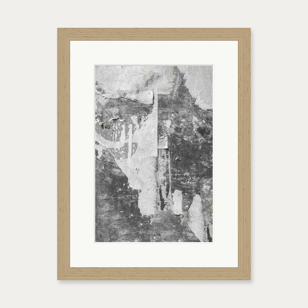 Abstract Collage Art Print — 30 x 40 cm — Oak Frame