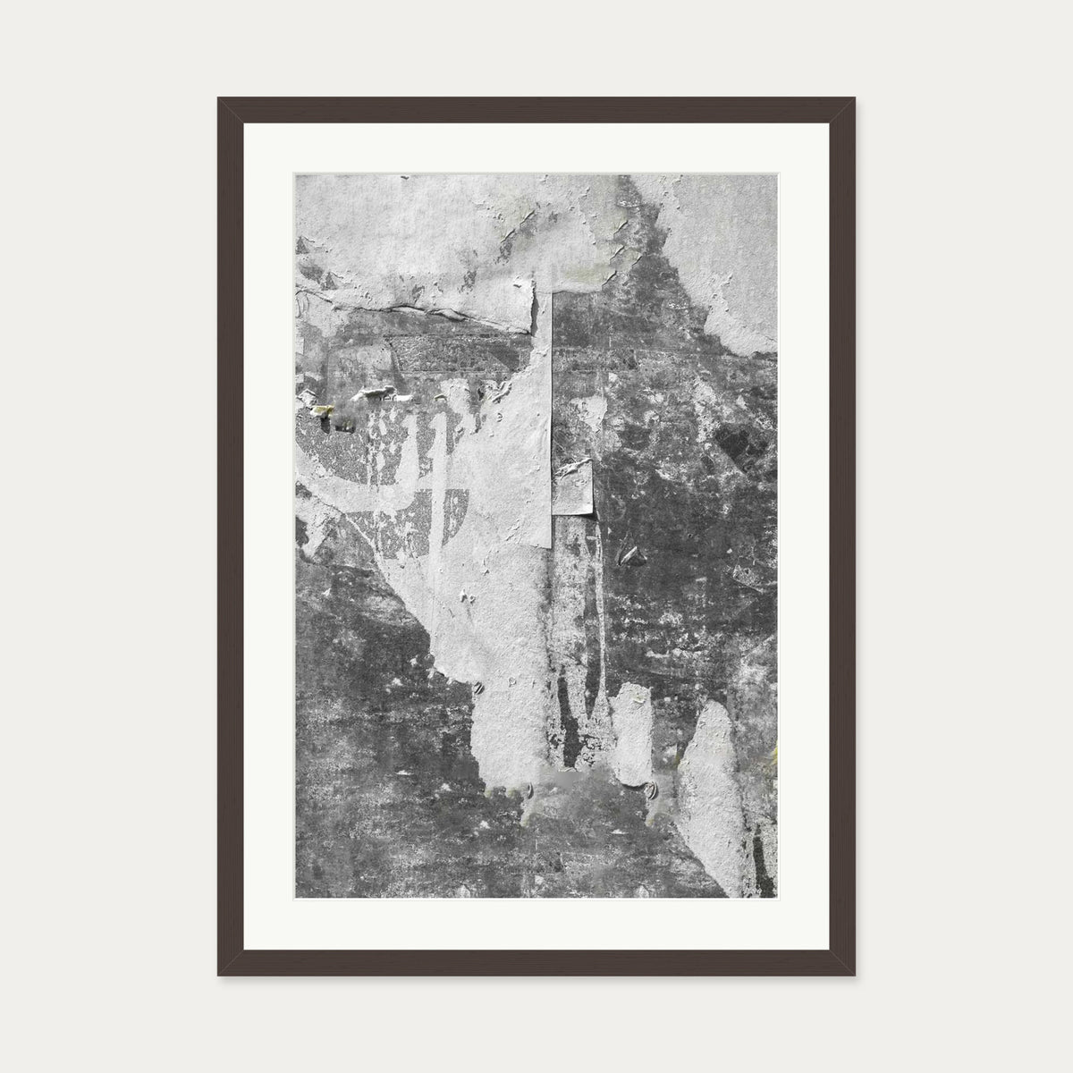 Abstract Collage Art Print — 50 x 70 cm — Brown Frame