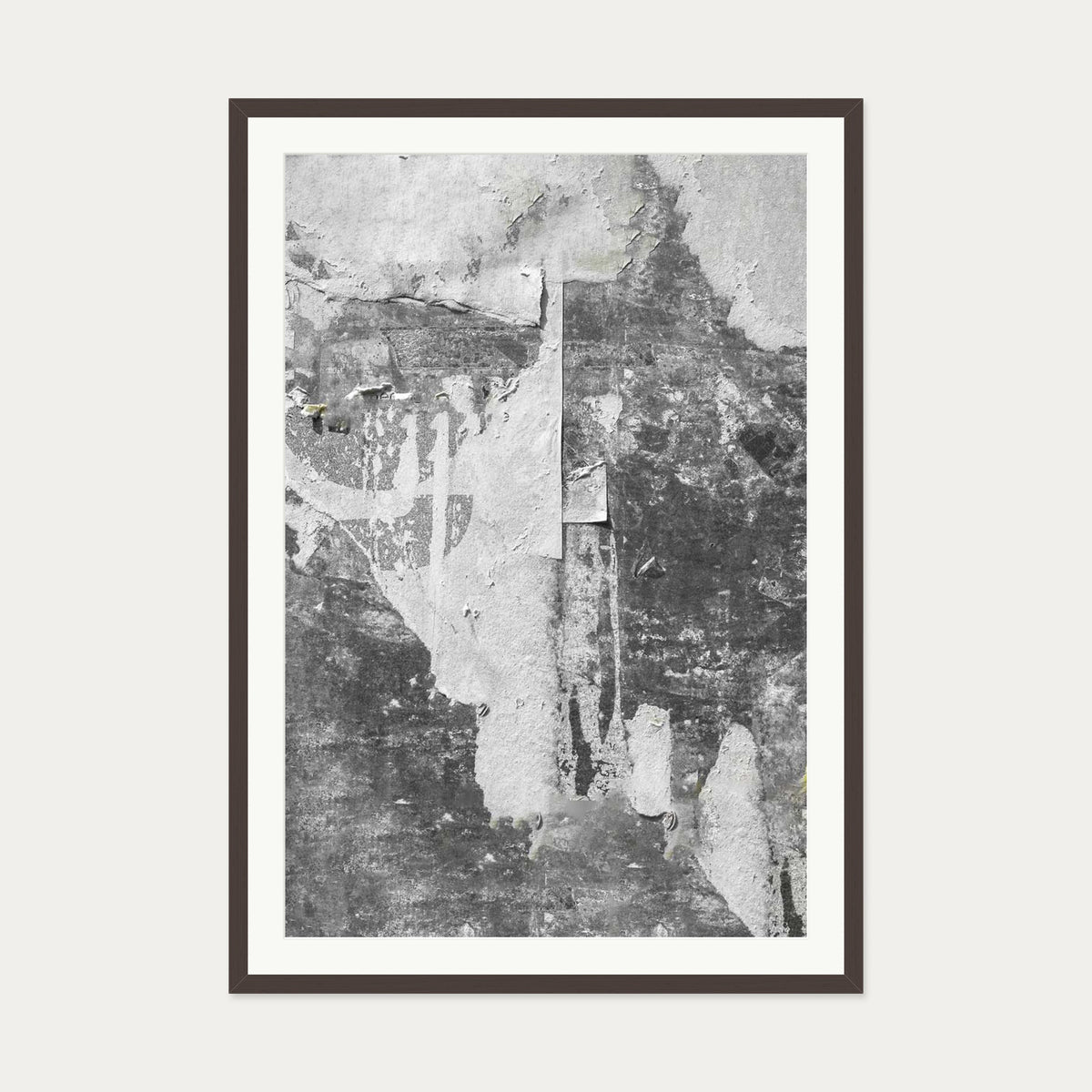 Abstract Collage Art Print — 70 x 100 cm — Brown Frame