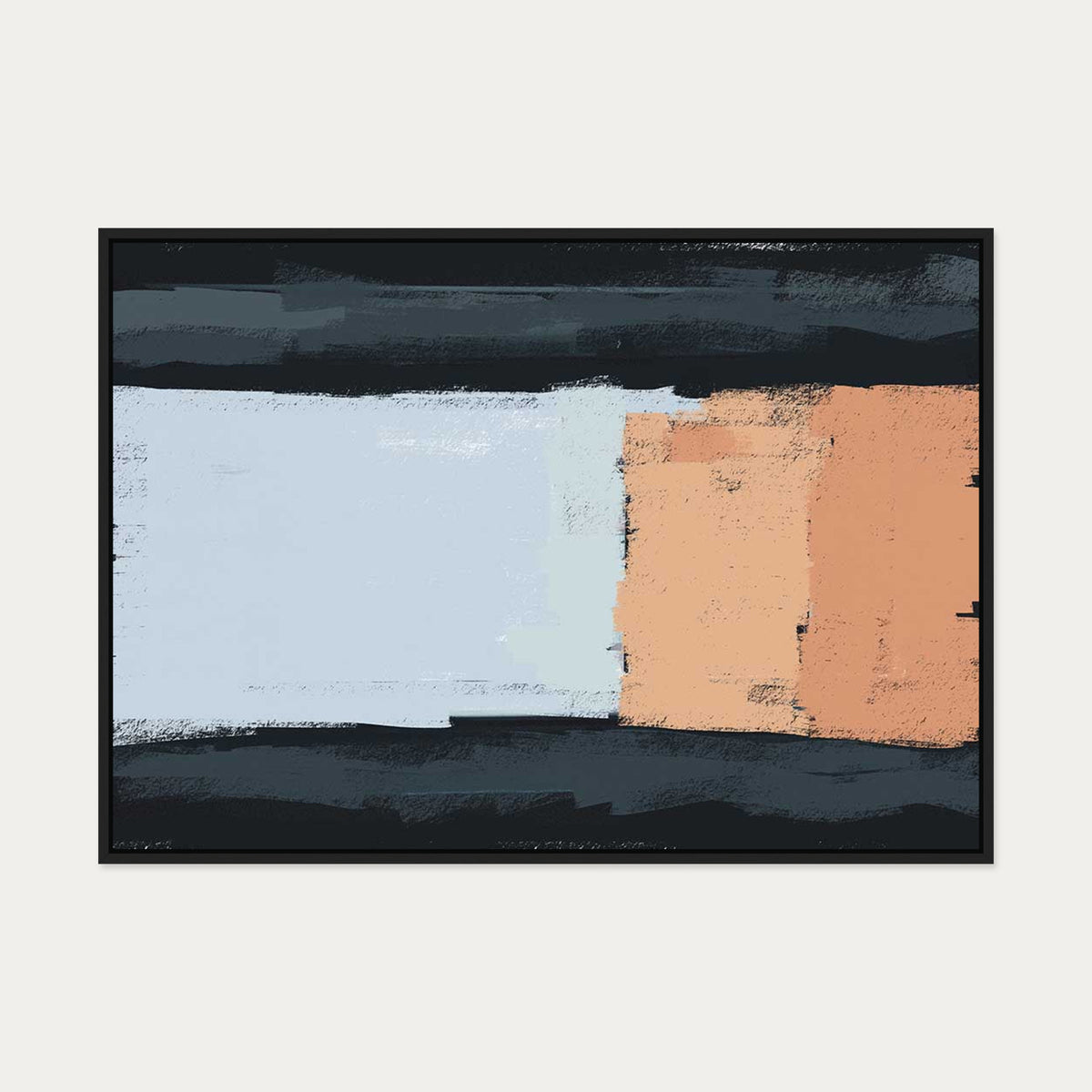 Abstract Colour Blocks Canvas Art — 70 x 100 cm — Black Frame
