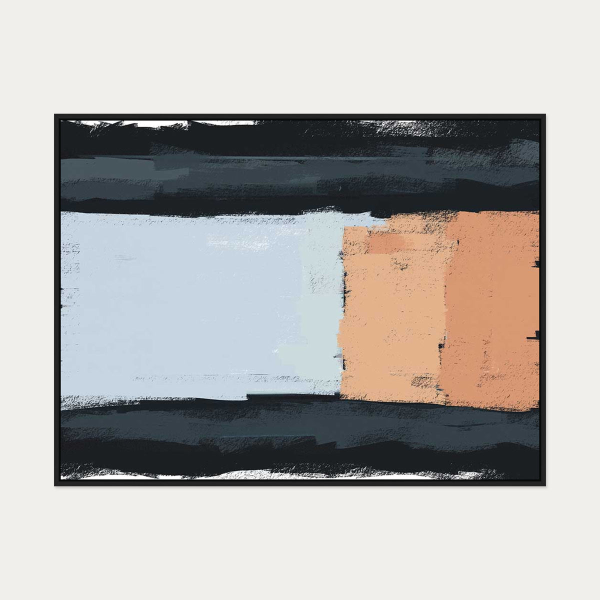 Abstract Colour Blocks Canvas Art — 90 x 120 cm — Black Frame