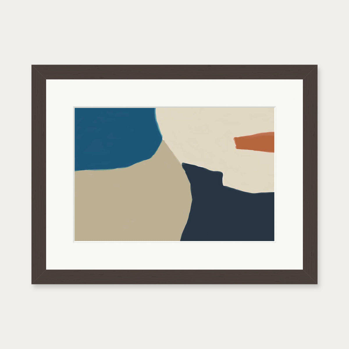 Abstract Colour Illustration Art Print — 30 x 40 cm — Brown Frame