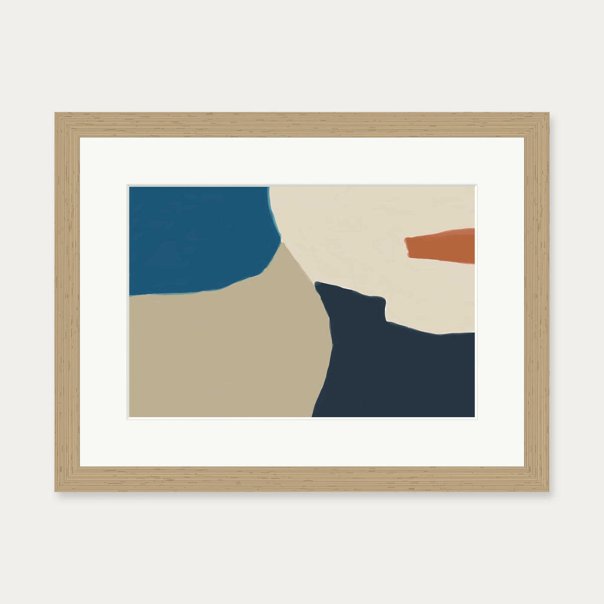 Abstract Colour Illustration Art Print — 30 x 40 cm — Oak Frame