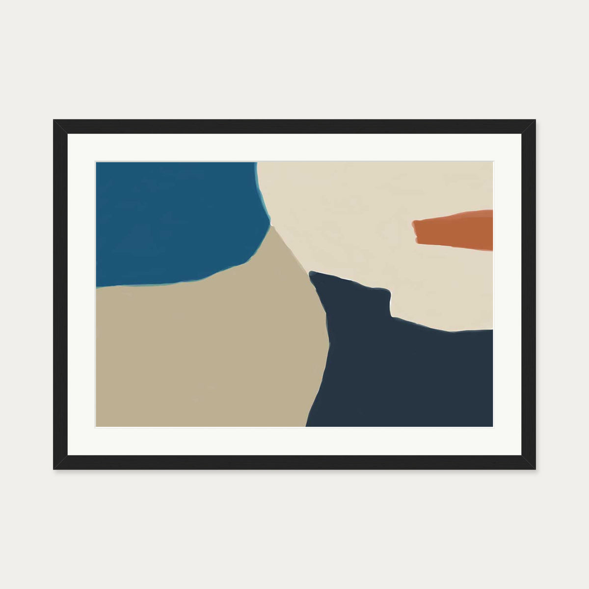 Abstract Colour Illustration Art Print — 50 x 70 cm — Black Frame