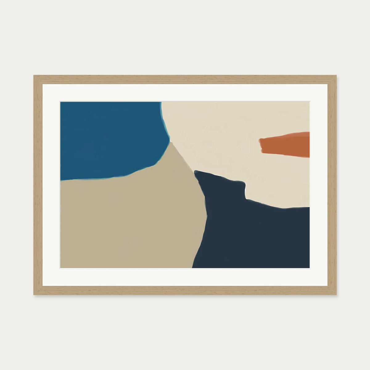 Abstract Colour Illustration Art Print — 50 x 70 cm — Oak Frame
