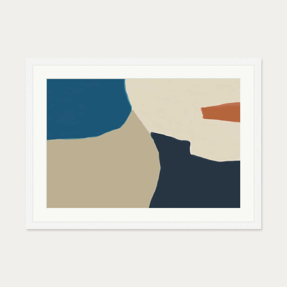 Abstract Colour Illustration Art Print — 50 x 70 cm — White Frame