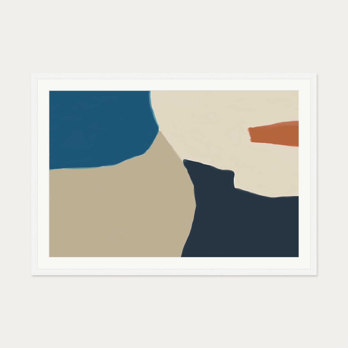 Abstract Colour Illustration Art Print — 70 x 100 cm — White Frame