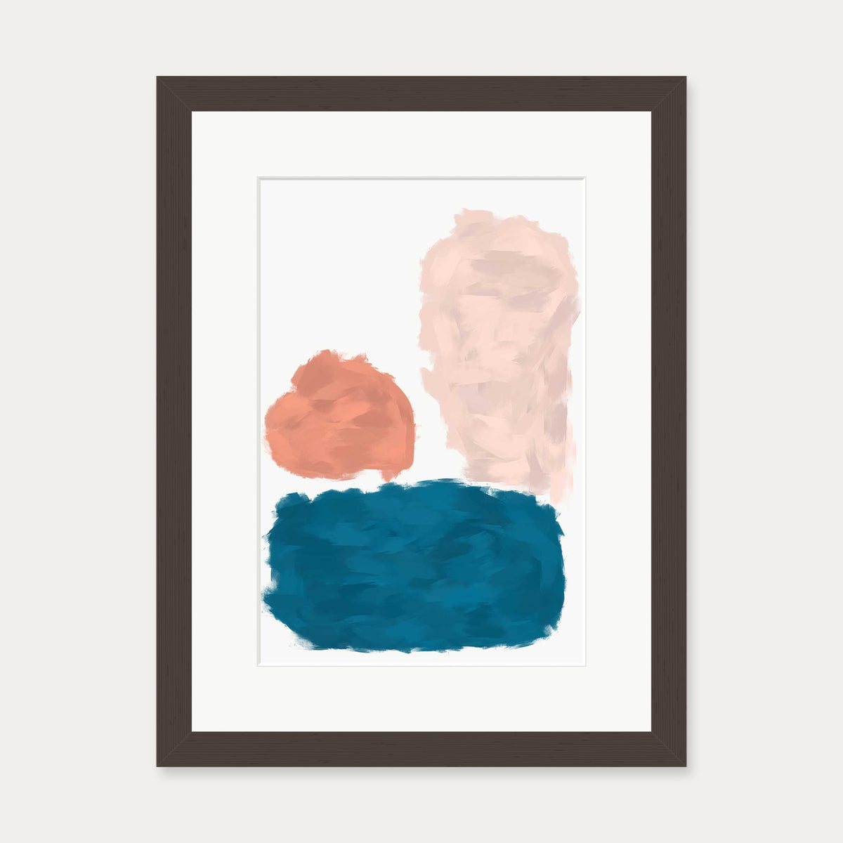 Abstract Colourful Art Print — 30 x 40 cm — Brown Frame