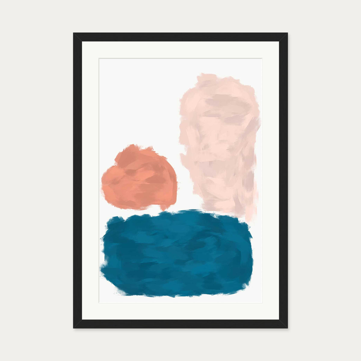 Abstract Colourful Art Print — 50 x 70 cm — Black Frame