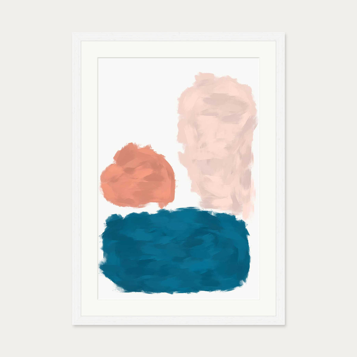 Abstract Colourful Art Print — 50 x 70 cm — White Frame