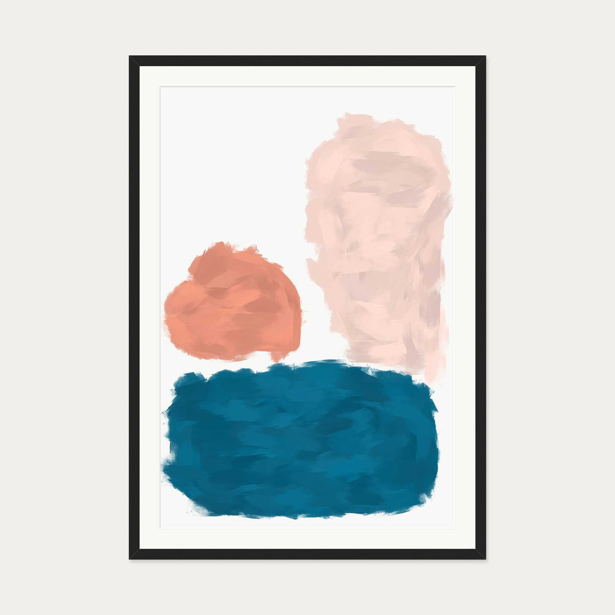 Abstract Colourful Art Print — 70 x 100 cm — Black Frame
