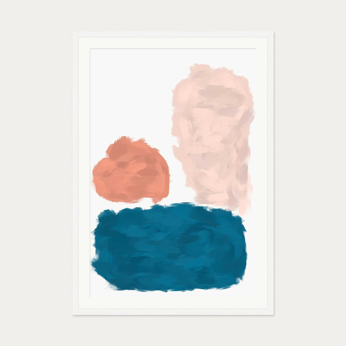 Abstract Colourful Art Print — 70 x 100 cm — White Frame