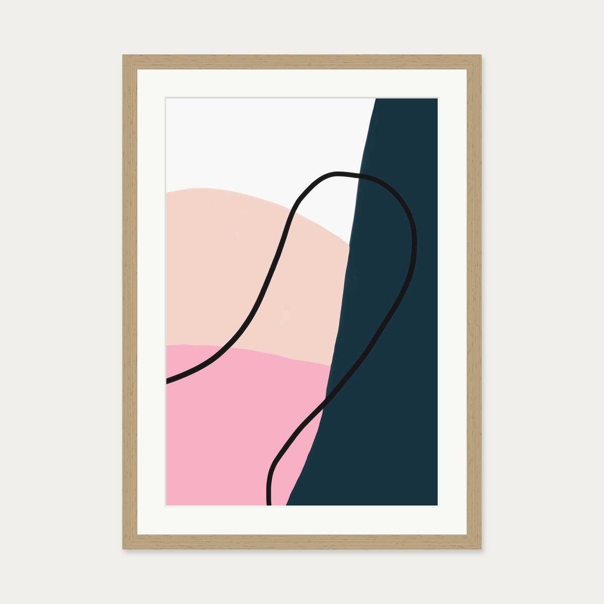 Abstract Colours Art Print — 50 x 70 cm — Oak Frame