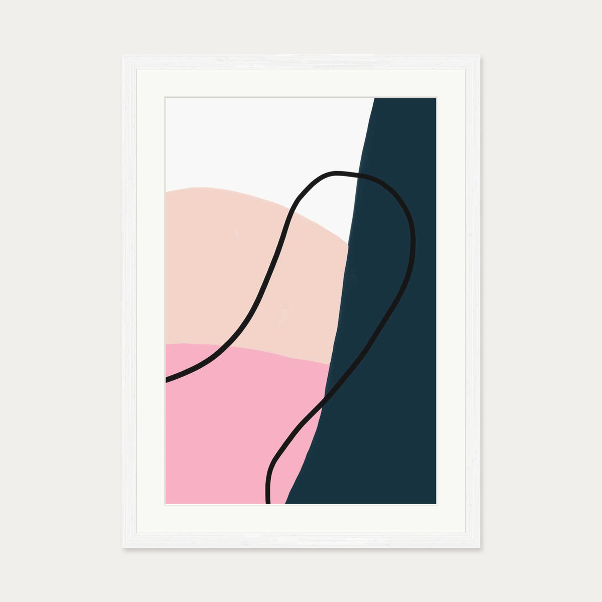 Abstract Colours Art Print — 50 x 70 cm — White Frame